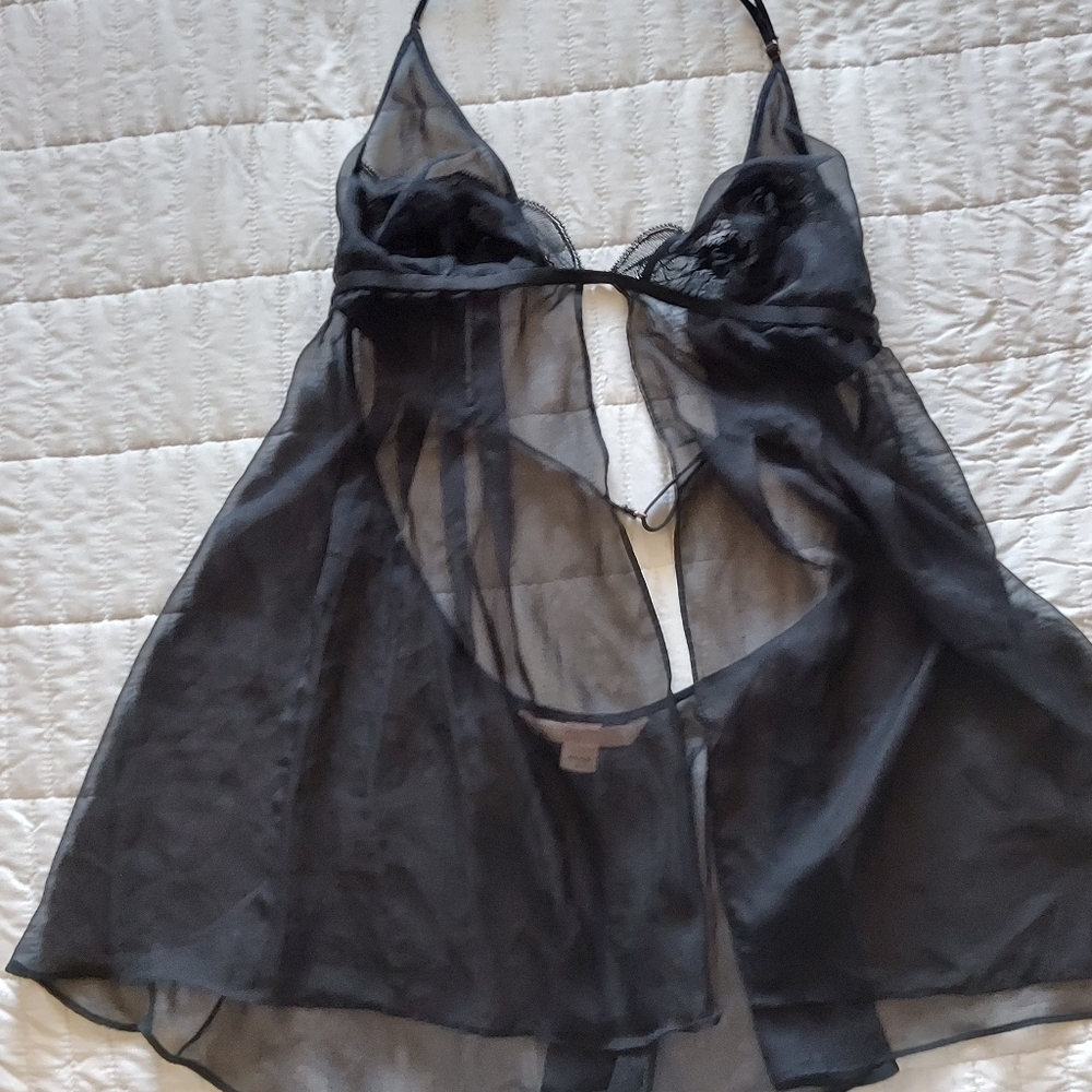 Victoria's Secret Black Sheer Chemise
